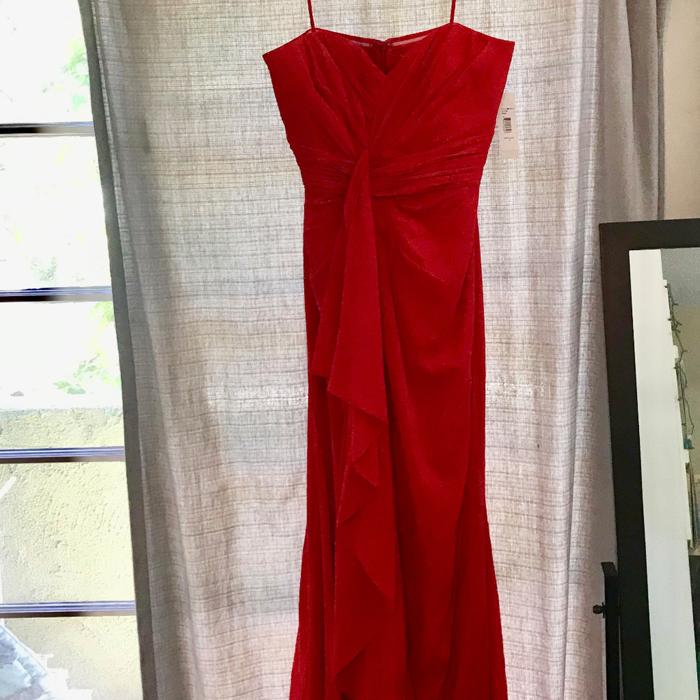 NWT Badgley Mischka silk strapless formal gown
